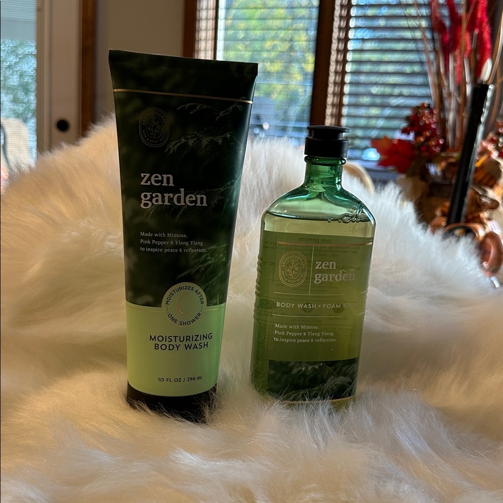 Bath & Body Works Aromatherapy Zen Garden Body Wash and Foam Bath Set